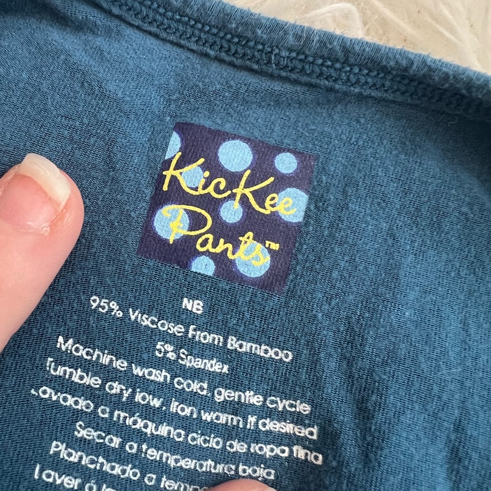 Kickee Pants Front Zip Coverall in Twilight Turquoise - Newborn - Picture 5 of 6
